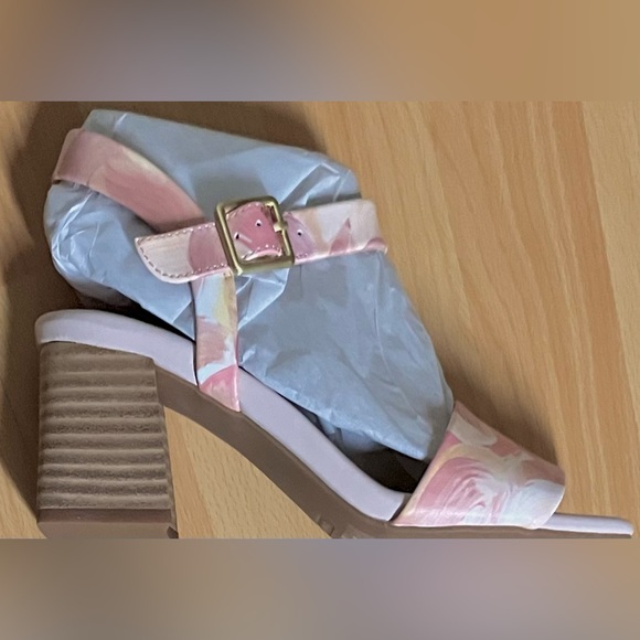 Rockport X Oh Joy! Collaboration Pink Multi Block Heel Sandal: Size 7.5 - Picture 5 of 8